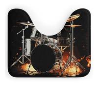 DWVSFJM Drummer Tapis de toilette en forme de U 40,6 x 50,8 cm, absorbant l'eau, séchage rapide, antidérapant, facile à nettoyer, pour baignoire, évier