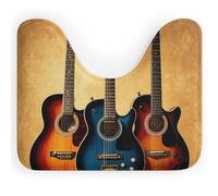 DWVSFJM Guitar Collection Tapis de toilette en forme de U 40,6 x 50,8 cm, absorbant l'eau, séchage rapide, antidérapant, facile à nettoyer, pour baignoire, évier