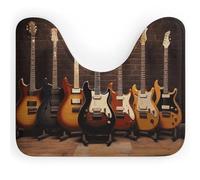 DWVSFJM Guitar Collection Tapis de toilette en forme de U 40,6 x 50,8 cm, absorbant l'eau, séchage rapide, antidérapant, facile à nettoyer, pour baignoire, évier