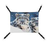 DWVSFJM Hamac à suspendre pour chat, lapins ou autres petits animaux avec motif léopard des neiges aux yeux bleus