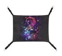 DWVSFJM Hamac coloré Galaxy Note de musique pour chat Lit doux à suspendre avec sangles réglables et crochets en métal Tapis chaud à suspendre pour chats, petits chiens, lapins