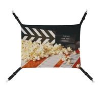 DWVSFJM Hamac de cinéma et pop-corn pour chat - Hamac doux à suspendre avec sangles réglables et crochets en métal - Tapis chaud à suspendre pour chats, petits chiens, lapins