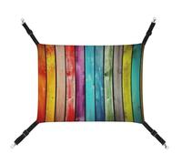 DWVSFJM Hamac en bois coloré pour chat, animal domestique, lit doux à suspendre avec sangles réglables et crochets en métal, tapis chaud à suspendre pour chats, petits chiens, lapins