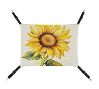 DWVSFJM Hamac pour chat à motif de tournesol aquarelle - Lit doux à suspendre avec sangles réglables et crochets en métal - Tapis chaud à suspendre pour chats, petits chiens, lapins