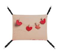 DWVSFJM Hamac pour chat en forme de cœur rouge avec sangles réglables et crochets en métal pour chats, petits chiens, lapins