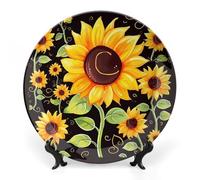 DWVSFJM Jolie assiette décorative en porcelaine anglaise avec support de présentation - Assiette décorative en porcelaine ronde - 17,8 cm
