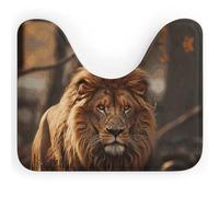 DWVSFJM Lion Image Tapis de toilette en forme de U 40,6 x 50,8 cm, absorbant l'eau, séchage rapide, antidérapant, facile à nettoyer, pour baignoire, évier