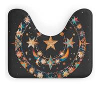 DWVSFJM Magnifique tapis de toilette en forme de U avec étoiles et lune, 40,6 x 50,8 cm, absorbant l'eau, séchage rapide, antidérapant, facile à nettoyer, pour baignoire, évier