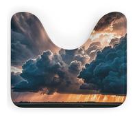 DWVSFJM Magnifique tapis de toilette en forme de U avec tempête de pluie, 40,6 x 50,8 cm, absorbant l'eau, séchage rapide, antidérapant, facile à nettoyer, pour baignoire, évier