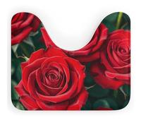 DWVSFJM Many Red Rose Tapis de toilette en forme de U 40,6 x 50,8 cm, absorbant l'eau, séchage rapide, antidérapant, facile à nettoyer, pour baignoire, évier