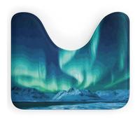 DWVSFJM Northern Lights Tapis de toilette en forme de U 40,6 x 50,8 cm, absorbant l'eau, séchage rapide, antidérapant, facile à nettoyer, pour baignoire, évier
