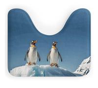 DWVSFJM Penguins On The Iceberg Tapis de toilette en forme de U 40,6 x 50,8 cm, absorbant l'eau, séchage rapide, antidérapant, facile à nettoyer, pour baignoire, évier