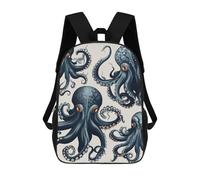 DWVSFJM Sac à dos de grande capacité pour ordinateur portable Motif pieuvre 17"