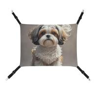 DWVSFJM Shih Tzu Hamac pour chien et chat - Lit doux à suspendre avec sangles réglables et crochets en métal - Tapis chaud à suspendre pour chats, petits chiens, lapins