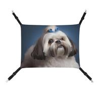 DWVSFJM Shih Tzu Hamac pour chien et chat - Lit doux à suspendre avec sangles réglables et crochets en métal - Tapis chaud à suspendre pour chats, petits chiens, lapins