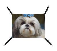 DWVSFJM Shih Tzu Hamac pour chien et chat - Lit doux à suspendre avec sangles réglables et crochets en métal - Tapis chaud à suspendre pour chats, petits chiens, lapins