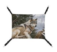 DWVSFJM Snow Mountain Hamac à suspendre pour chat avec loup sauvage réglable pour chat endormi ou autres petits animaux