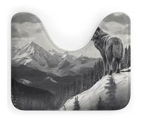 DWVSFJM Snow Mountain Tapis de toilette en forme de U en forme de loup solitaire 40,6 x 50,8 cm, absorbant l'eau, séchage rapide, antidérapant, facile à nettoyer, pour baignoire, évier