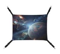 DWVSFJM Space Planet Hamac pour chat et animal domestique - Lit doux à suspendre avec sangles réglables et crochets en métal - Tapis chaud à suspendre pour chats, petits chiens, lapins