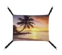 DWVSFJM Sunrise Hamac pour chat avec sangles réglables et crochets en métal Motif tropical