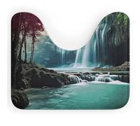 DWVSFJM Tapis de toilette cascade paysage naturel en forme de U 40,6 x 50,8 cm, absorbant l'eau, séchage rapide, antidérapant, facile à nettoyer, pour baignoire, évier