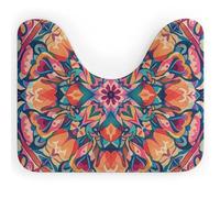 DWVSFJM Tapis de toilette coloré en forme de U à motif symétrique 40,6 x 50,8 cm, absorbant l'eau, séchage rapide, antidérapant, facile à nettoyer, pour baignoire, évier
