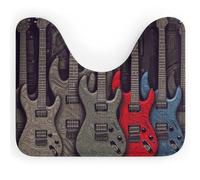 DWVSFJM Tapis de toilette en forme de U à motif de guitare, 40,6 x 50,8 cm, absorbant l'eau, séchage rapide, antidérapant, facile à nettoyer, pour baignoire, évier