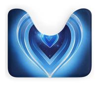 DWVSFJM Tapis de toilette en forme de U avec motif cœur bleu, 40,6 x 50,8 cm, absorbant l'eau, séchage rapide, antidérapant, facile à nettoyer, pour baignoire, évier