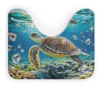 DWVSFJM Tapis de toilette en forme de U avec motif tortues de mer, 40,6 x 50,8 cm, absorbant l'eau, séchage rapide, antidérapant, facile à nettoyer, pour baignoire, évier