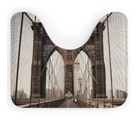 DWVSFJM Tapis de toilette en forme de U avec photo du pont de Brooklyn 40,6 x 50,8 cm, absorbant l'eau, séchage rapide, antidérapant, facile à nettoyer, pour baignoire, évier
