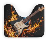 DWVSFJM Tapis de toilette en forme de U de guitare électrique 40,6 x 50,8 cm, absorbant l'eau, séchage rapide, antidérapant, facile à nettoyer, pour baignoire, évier