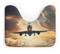DWVSFJM Tapis de toilette en forme de U en forme d'avion 40,6 x 50,8 cm, absorbant l'eau, séchage rapide, antidérapant, facile à nettoyer, pour baignoire, évier