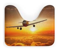 DWVSFJM Tapis de toilette en forme de U en forme d'avion au coucher du soleil, 40,6 x 50,8 cm, absorbant l'eau, séchage rapide, antidérapant, facile à nettoyer, pour baignoire, évier