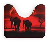 DWVSFJM Tapis de toilette en forme de U en forme de U pleine lune rouge, 40,6 x 50,8 cm, absorbant l'eau, séchage rapide, antidérapant, facile à nettoyer, pour baignoire, évier