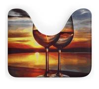 DWVSFJM Tapis de toilette en forme de U en forme de verre de vin au coucher de soleil, 40,6 x 50,8 cm, absorbant l'eau, séchage rapide, antidérapant, facile à nettoyer, pour baignoire, évier