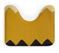 DWVSFJM Tapis de toilette en forme de U jaune moutarde et noir, 40,6 x 50,8 cm, absorbant l'eau, séchage rapide, antidérapant, facile à nettoyer, pour baignoire, évier