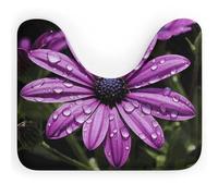 DWVSFJM Tapis de toilette en forme de U marguerite violette 40,6 x 50,8 cm, absorbant l'eau, séchage rapide, tapis de sol antidérapant et facile à nettoyer pour baignoire, évier