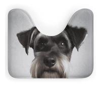 DWVSFJM Tapis de toilette en forme de U mignon schnauzer 40,6 x 50,8 cm, absorbant l'eau, séchage rapide, antidérapant, facile à nettoyer, pour baignoire, évier