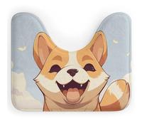 DWVSFJM Tapis de toilette en forme de U motif chien Shiba Inu de dessin animé, 40,6 x 50,8 cm, absorbant l'eau, séchage rapide, antidérapant, facile à nettoyer, pour baignoire, évier