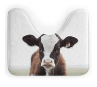 DWVSFJM Tapis de toilette en forme de vache en forme de U 40,6 x 50,8 cm, absorbant l'eau, séchage rapide, antidérapant, facile à nettoyer, pour baignoire, évier