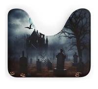 DWVSFJM Tapis de toilette gothique Happy Halloween en forme de U, 40,6 x 50,8 cm, absorbant l'eau, séchage rapide, antidérapant, facile à nettoyer, pour baignoire, évier