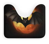DWVSFJM Tapis de toilette Halloween en forme de U en forme de chauve-souris 40,6 x 50,8 cm, absorbant l'eau, séchage rapide, tapis de sol antidérapant et facile à nettoyer pour baignoire, évier
