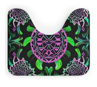 DWVSFJM Tapis de toilette psychédélique en forme de U en forme de tortue de mer 40,6 x 50,8 cm, absorbant l'eau, séchage rapide, tapis de sol antidérapant et facile à nettoyer pour baignoire, évier
