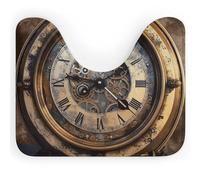 DWVSFJM Tapis de toilette Steampunk en forme de U avec horloge 40,6 x 50,8 cm, absorbant l'eau, séchage rapide, antidérapant, facile à nettoyer, pour baignoire, évier