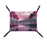 DWVSFJM Trees by The Lake Hamac pour chat - Lit doux à suspendre avec sangles réglables et crochets en métal - Tapis chaud à suspendre pour chats, petits chiens, lapins