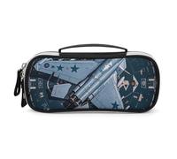 DWVSFJM Trousse à crayons en cuir PU étanche et portable avec fermeture éclair Air Force Fighter Jet Pencil Pouch pour fournitures de bureau Trousse de maquillage