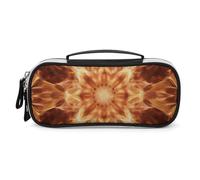 DWVSFJM Trousse à crayons en cuir PU étanche et portable avec fermeture éclair - Beau motif flamme, trousse à crayons pour fournitures de bureau, trousse de maquillage