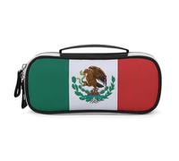 DWVSFJM Trousse à crayons en cuir PU étanche et portable avec fermeture éclair Drapeau du Mexique Trousse à crayons pour fournitures de bureau Trousse de maquillage