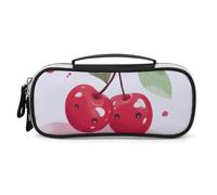 DWVSFJM Trousse à crayons en cuir PU étanche et portable avec fermeture éclair - Jolie trousse à crayons cerise pour fournitures de bureau