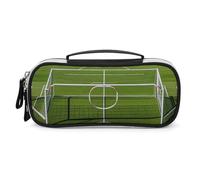 DWVSFJM Trousse à crayons en cuir PU étanche et portable avec fermeture éclair pour but de football, zone de sport, trousse de maquillage pour fournitures de bureau